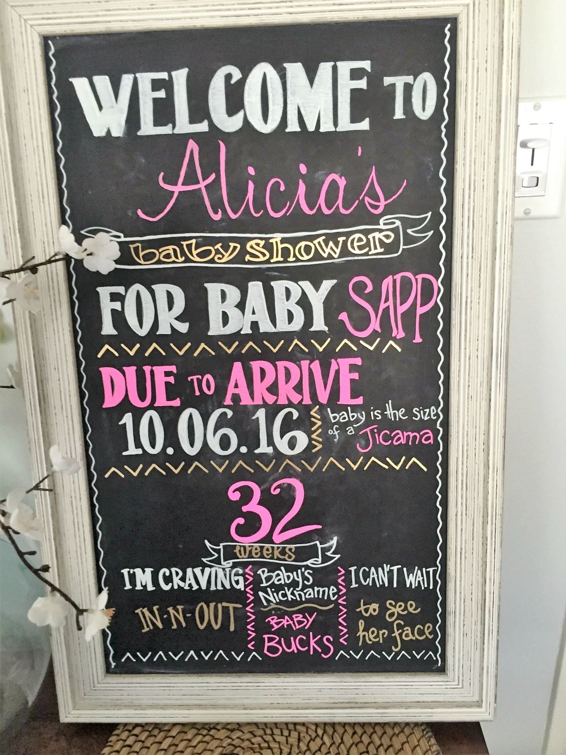 Baby shower over the weekend. Sign by the multi-talented Garrett Sapp.