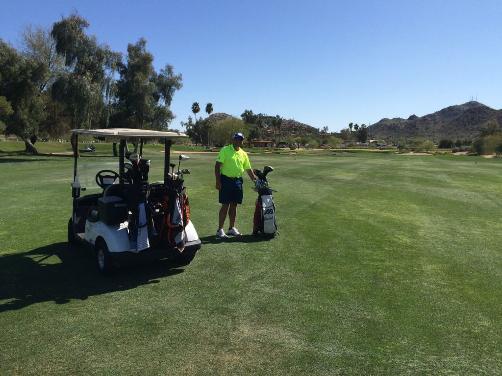 Dennis lost his bag on the 18th fairway. Oops!