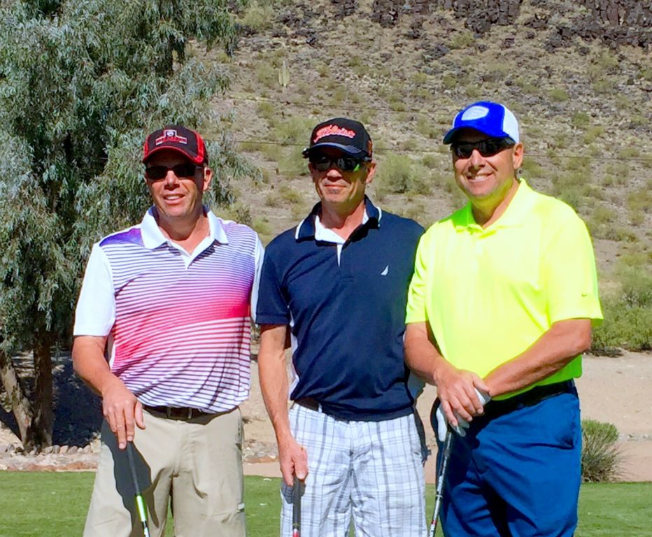 On the Hilton Pointe course - I did the best I could to turn down the brightness of Mike's shirt. 