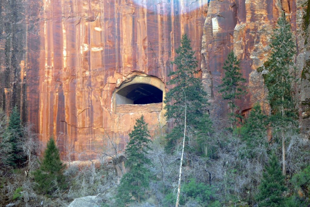 A 'window' in the middle of the mile-long tunnel.