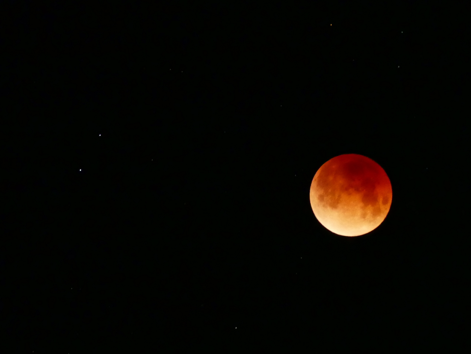 The super, blue, blood, moon the following morning at home-sweet-home