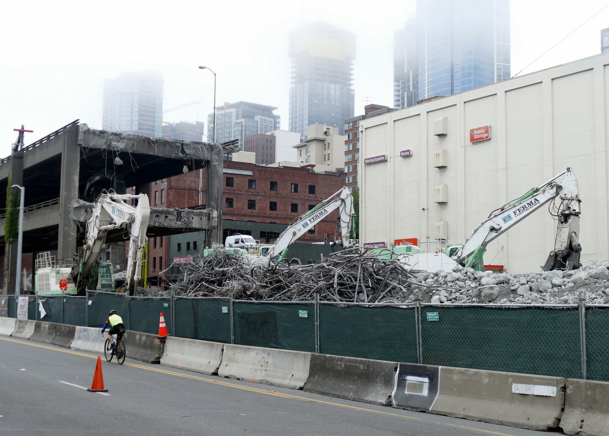 They're tearing up the waterfront freeway, just like SF.