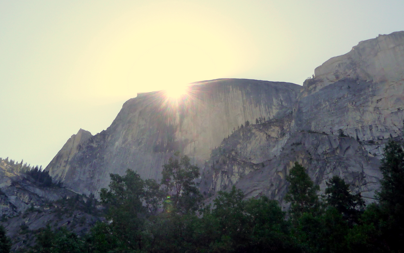 Day 2 - Sun coming up over half dome near Mirror Lake