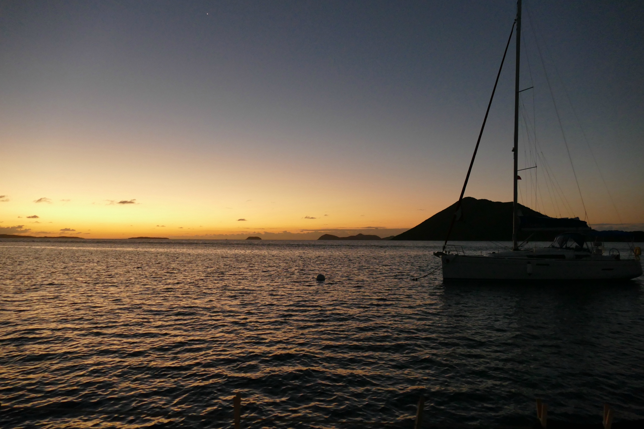 Sunset on Marina Cay.