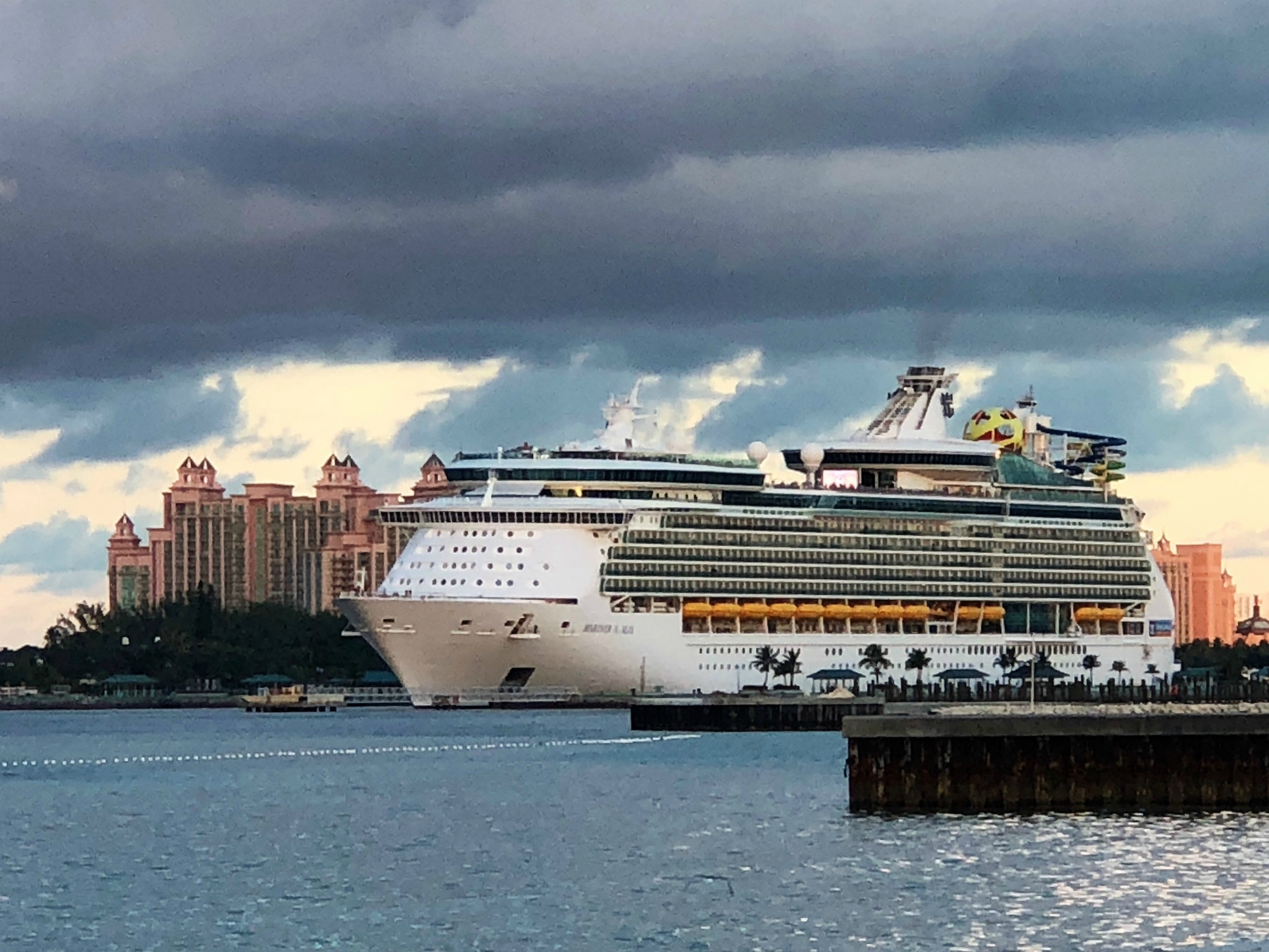 Floating city getting ready to leave port