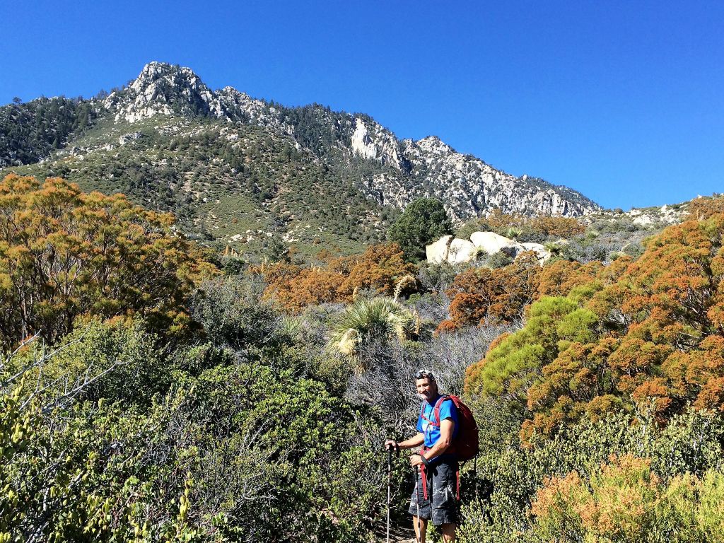 5:20 hrs - The crag and an oasis of lovely vegetation.