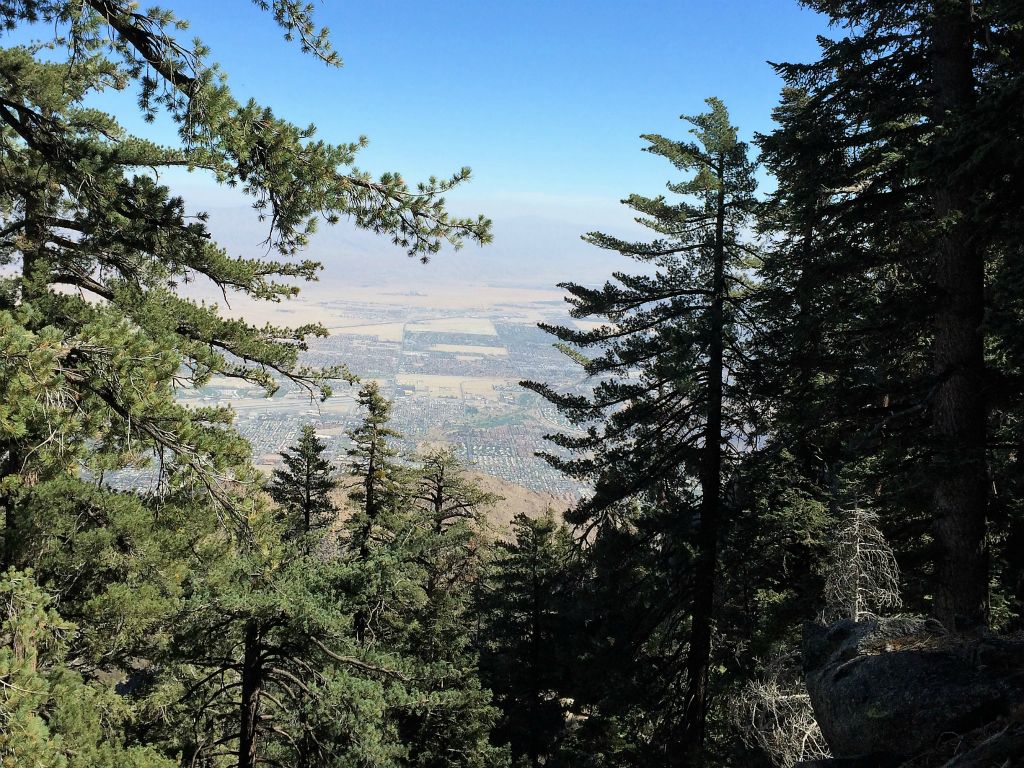 7:30 hrs into the hike (1:00 pm) - View from the rim. As we walked out from the trees, there were scores of nicely dressed walkers everywhere who took the tram to the top.