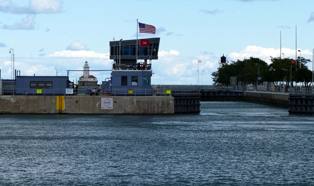 Locks going into Lake Michigan.