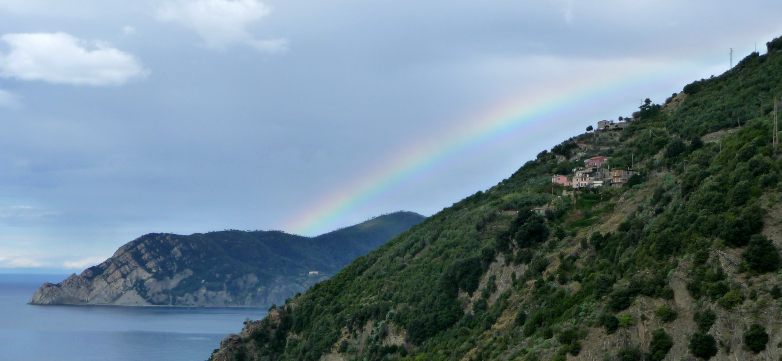 Looking north, a beautiful rainbow