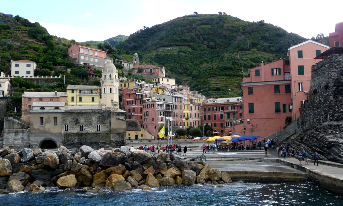 The next village south, Vernazza, from the water