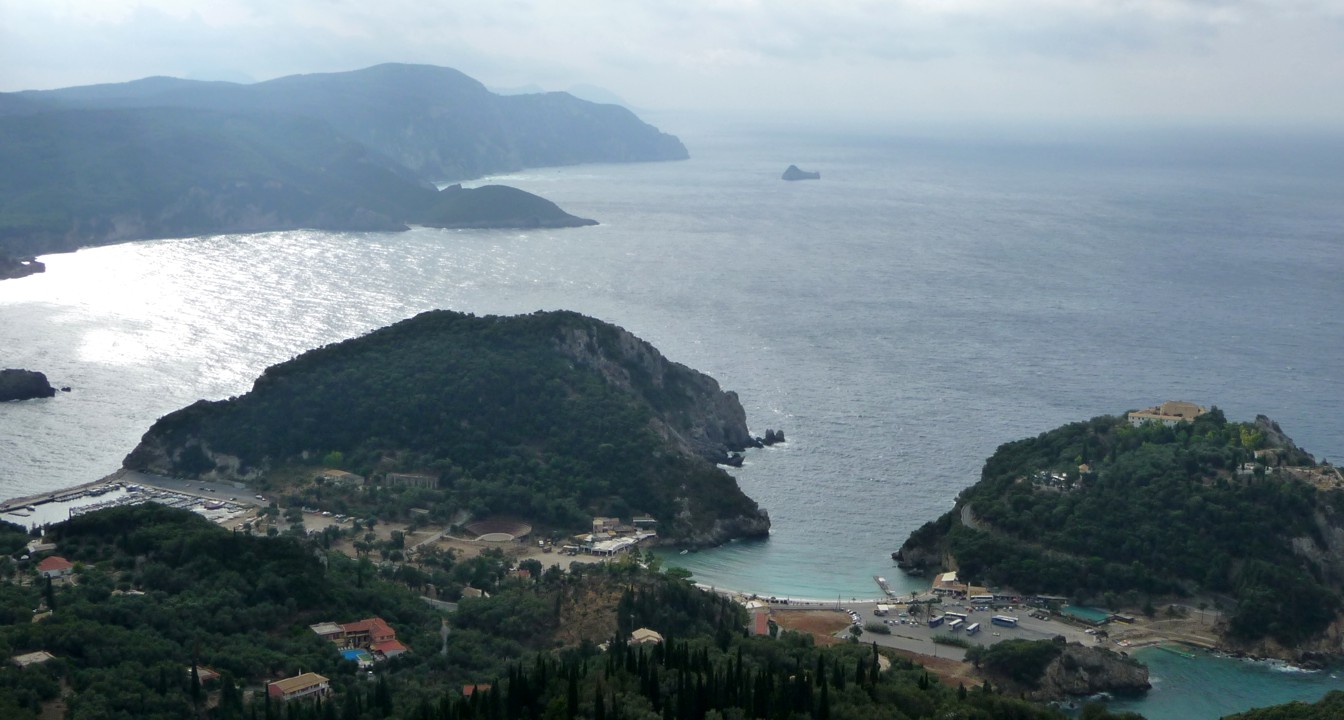 The beach of Paleokastritsa. We stopped just long enough to take a dip.