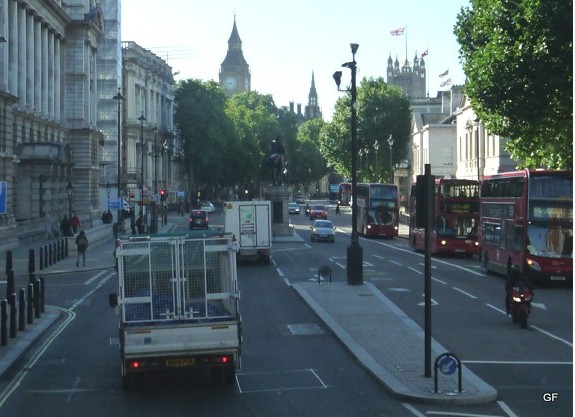 We quickly hopped on a double-decker bus down Whitehall St, but soon hopped off again because...