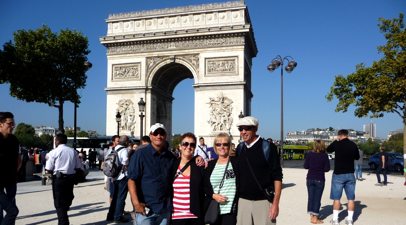 The Arc de Triomphe, built 1806 after a victory by Emperor Napoleon.