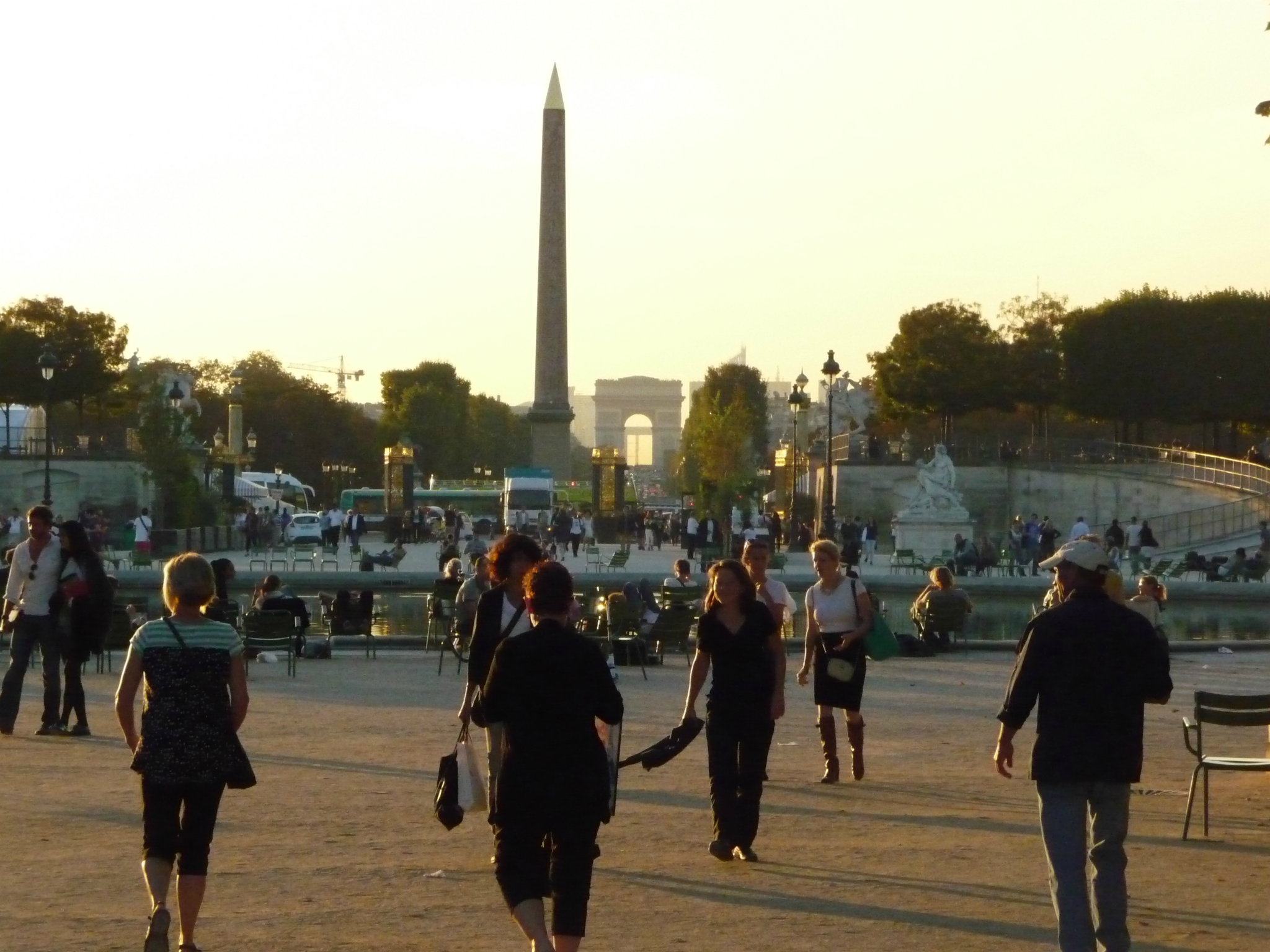 Heading into the sunset for the metro to La Tour Eiffel