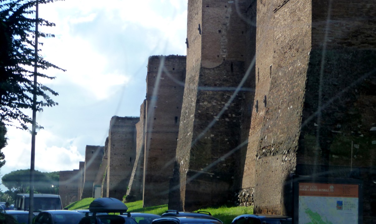 The ancient Aurelian city walls