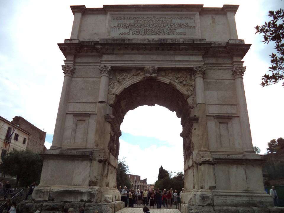 The Arch of Titus, erected by Jewish slaves to commemorate the Siege of Jerusalem in 70 AD.