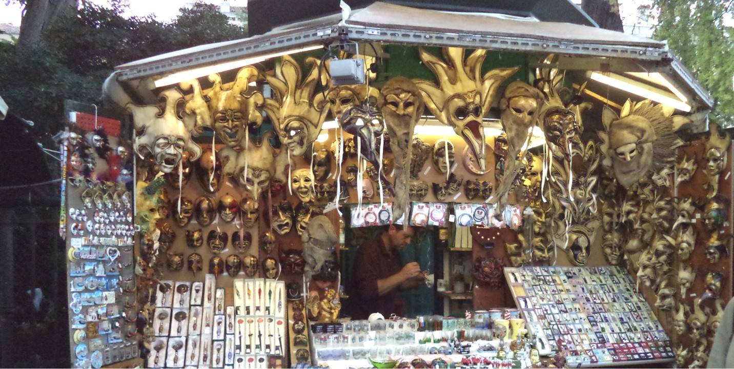 Masks were a popular item for sale