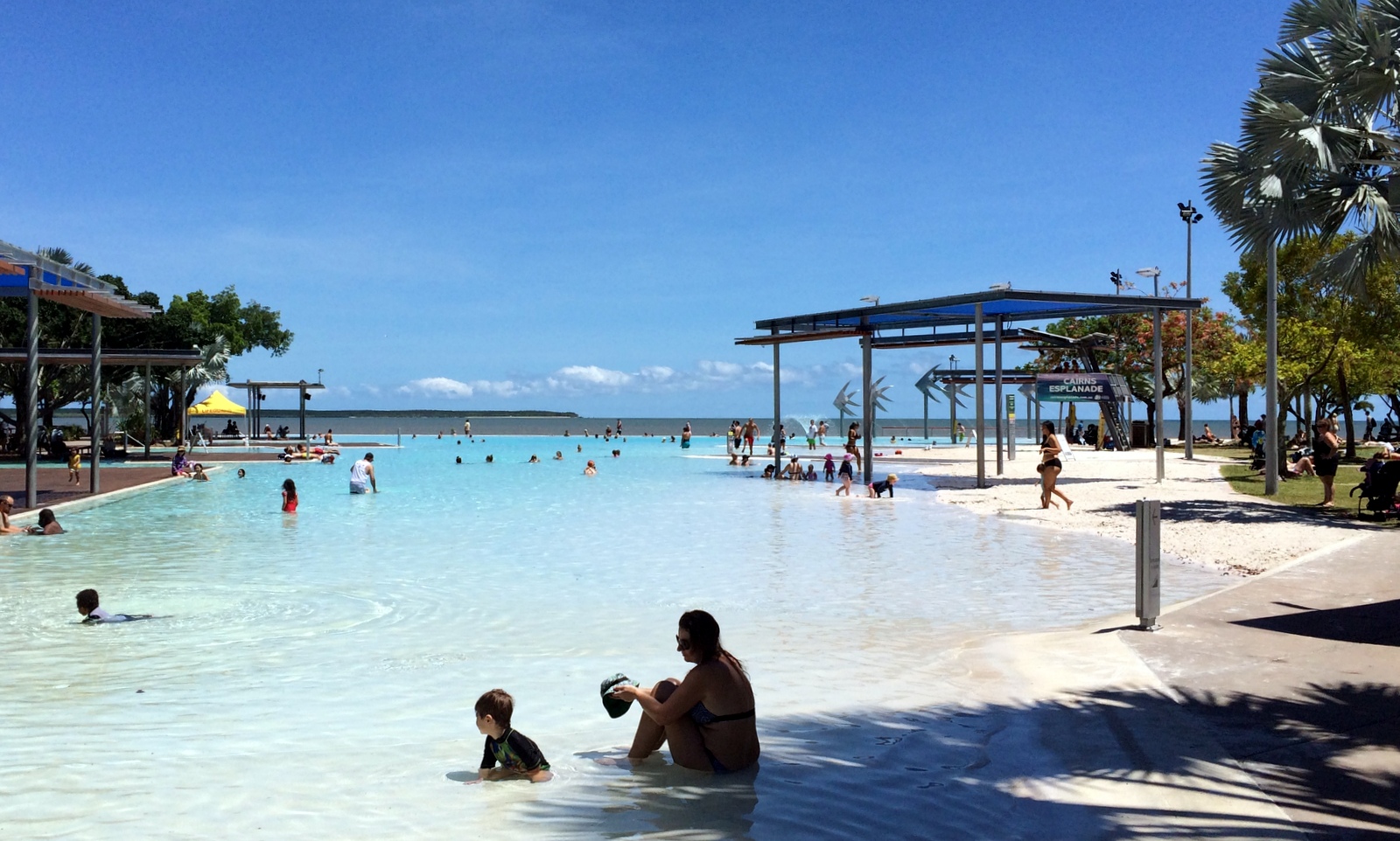 Our last day in Cairns, the beautiful man-made lagoon downtown.