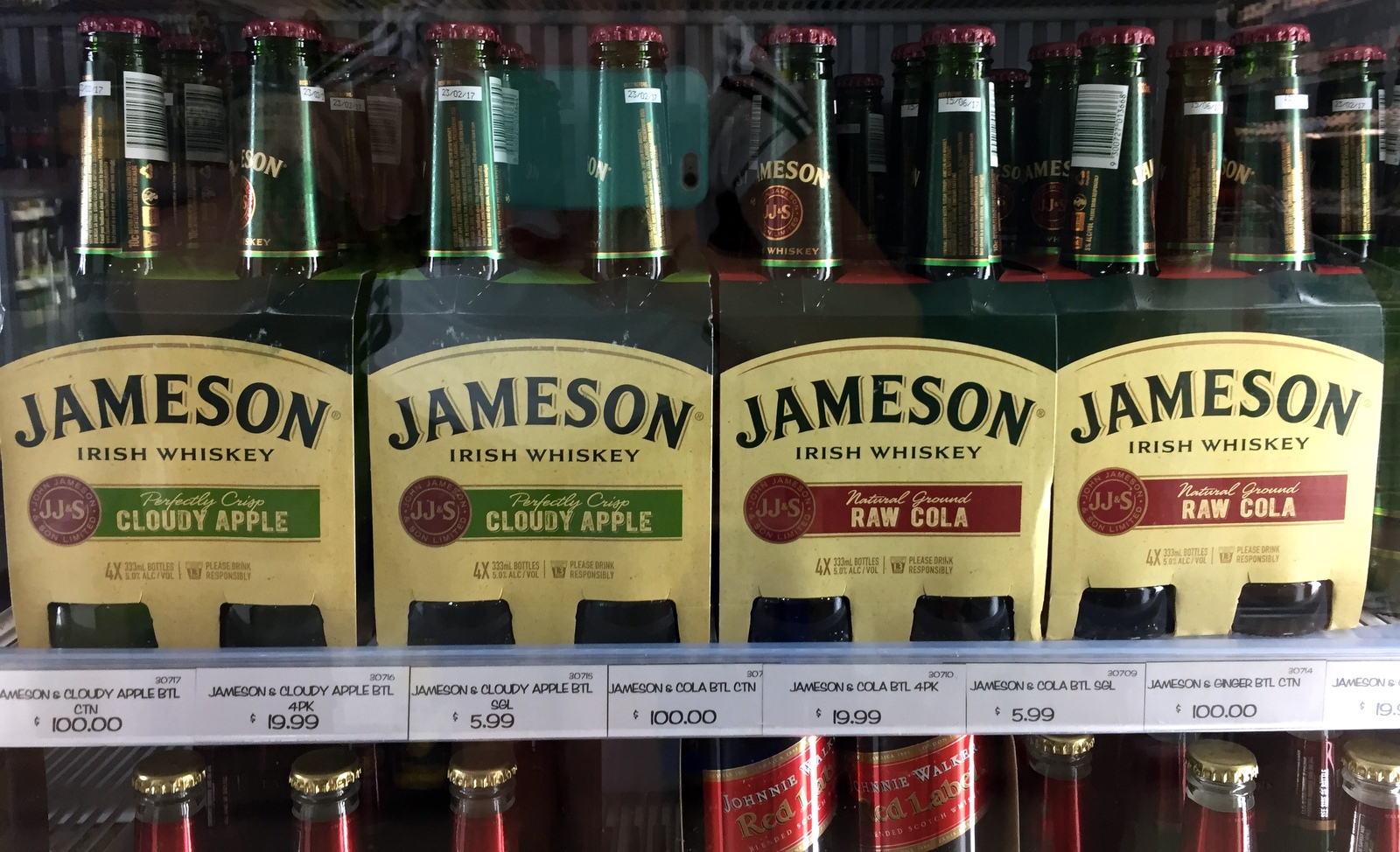 They like to market mixed drinks in stores, maybe because the cost of a bottle of Jameson is equivalent to a days wages.