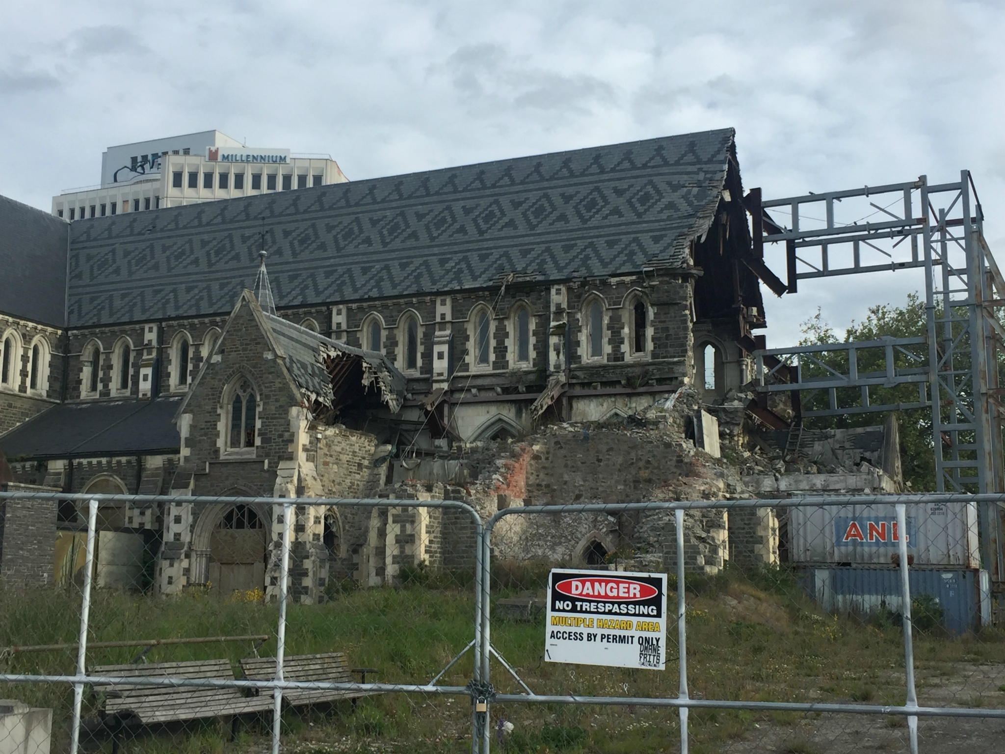 Catherdral damaged in 2011 earthquake