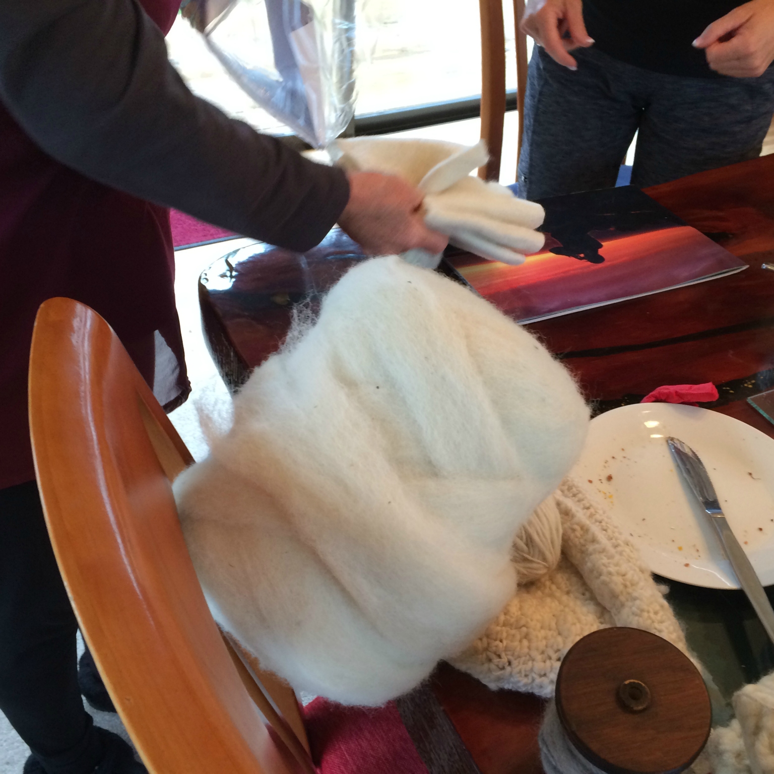 The owner makes clothes from her sheep