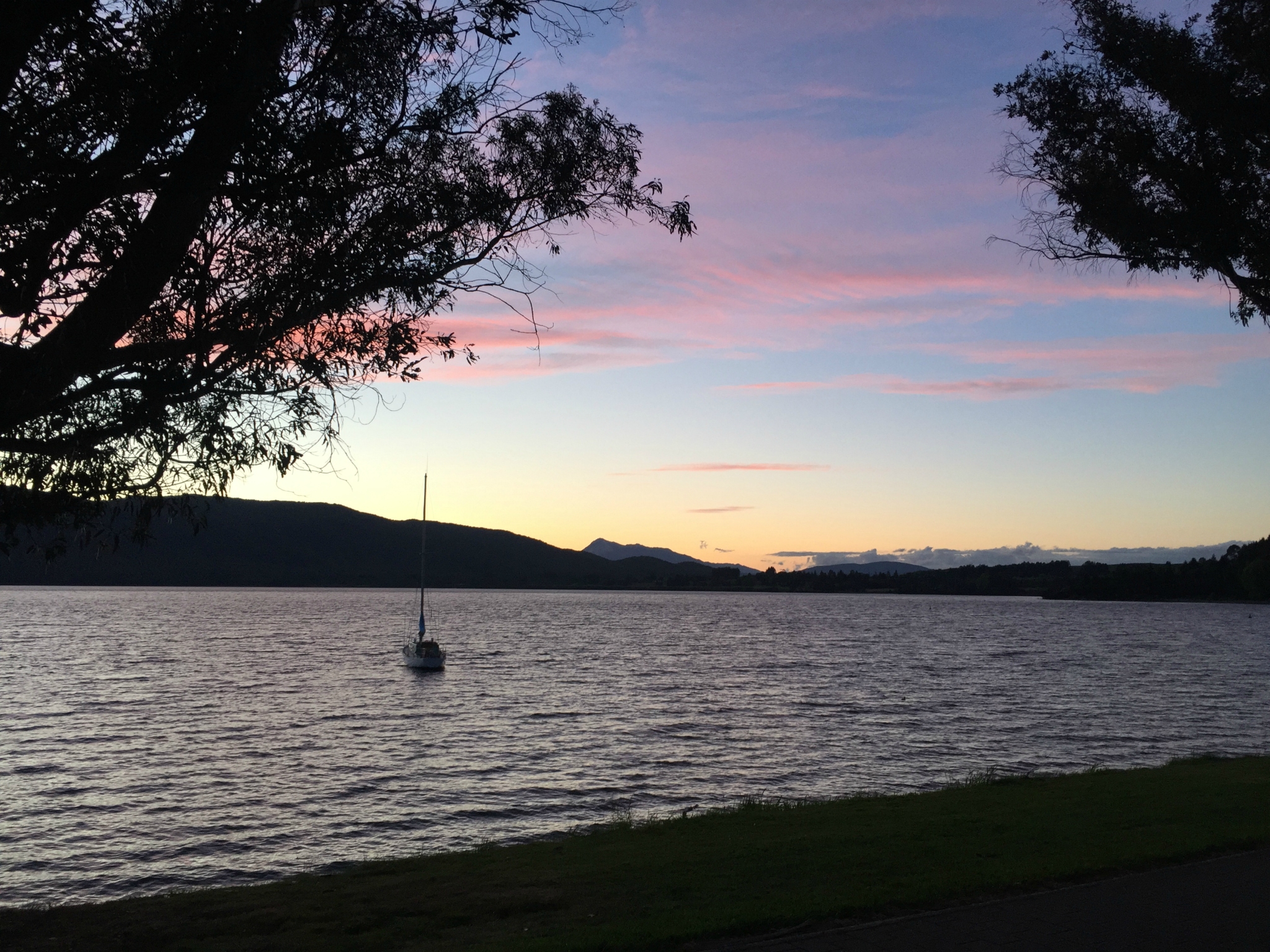 The nearby lake that evening.