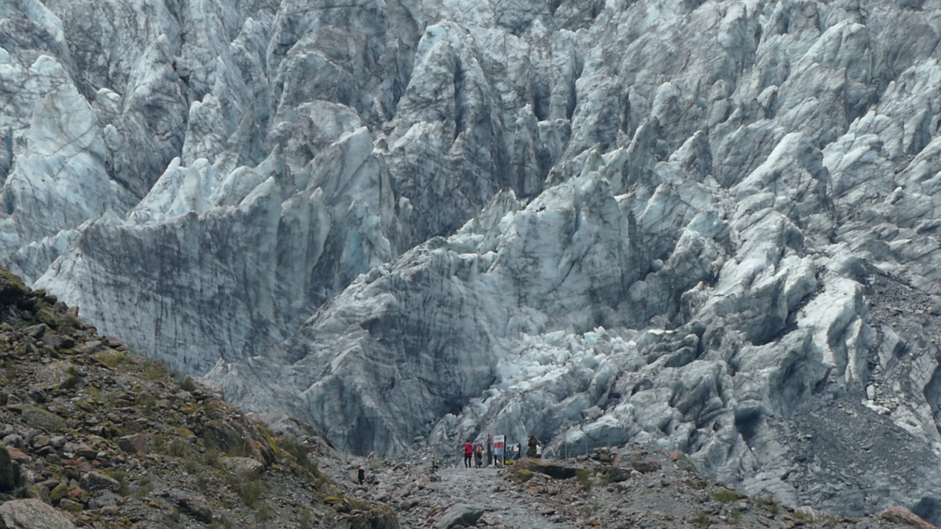 The glacier lookout in the distance.