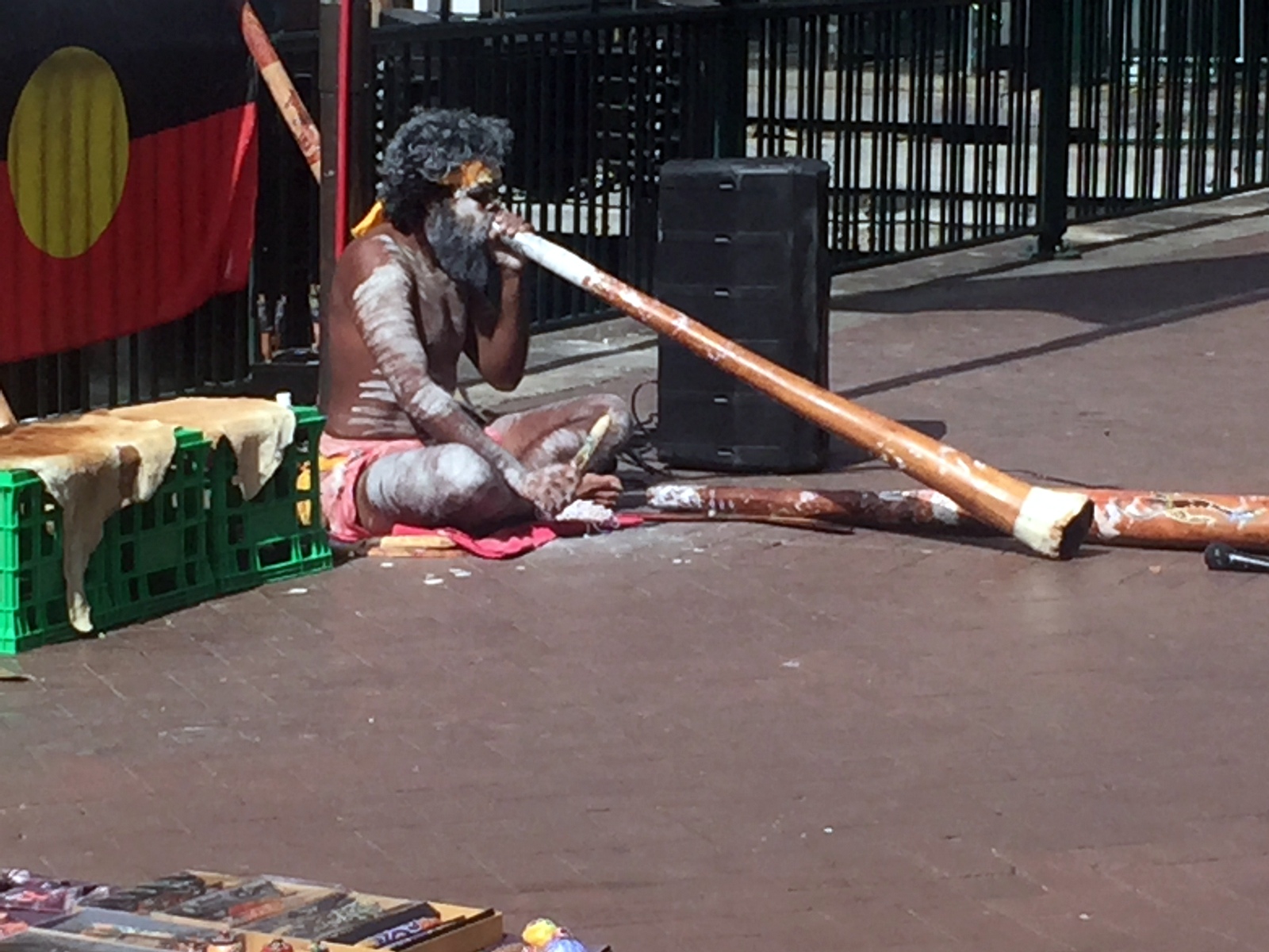 A native aboriginal in downtown Sydney.