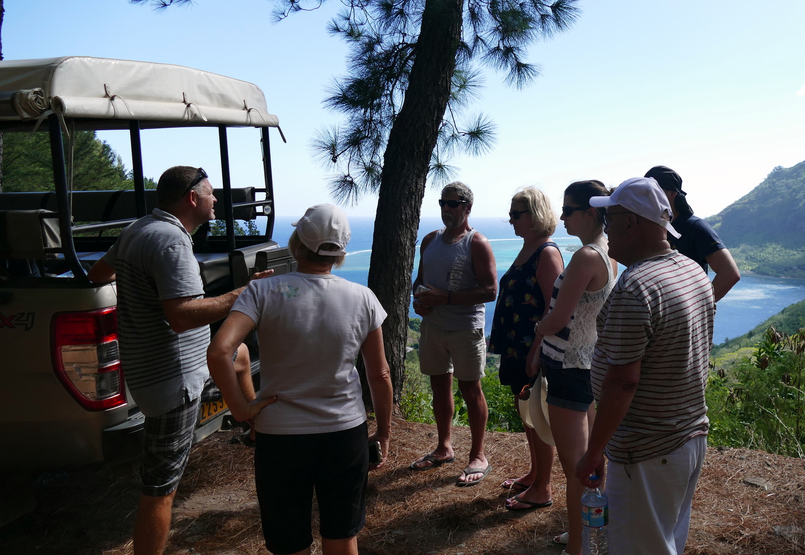 Our last full day started with a 'jeep tour' of the island with Frankey Frank (left). First stop, up 'Magic Mountain', a private, rustic road up a 1000 ft. mountain. 