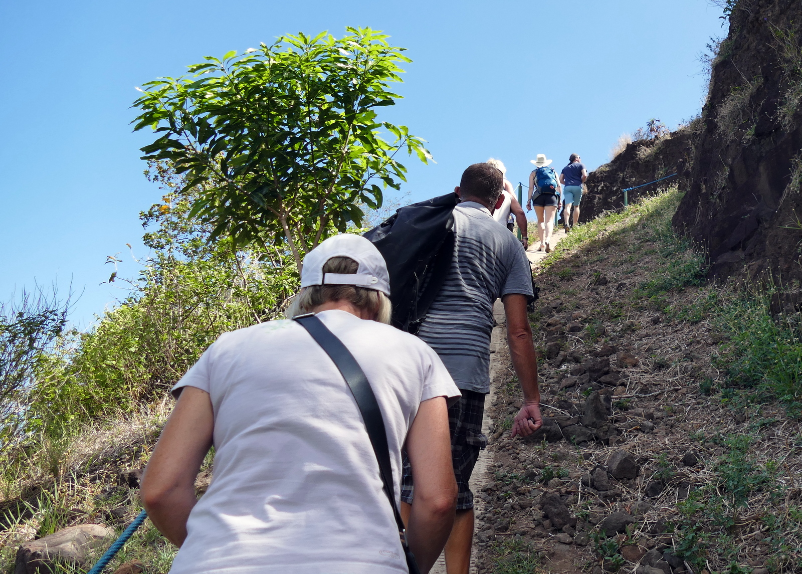 From the bedroom-sized 'parking lot', a short hike straight up to the very top.